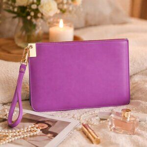 Luana Italy Alex Large Wristlet Clutch Magenta New